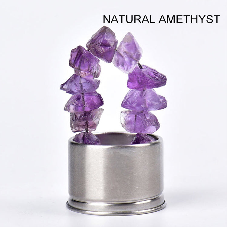 Glass Natural Amethyst Crystal Water Bottles