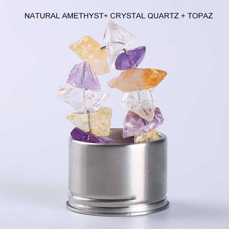 Glass Natural Amethyst Crystal Water Bottles