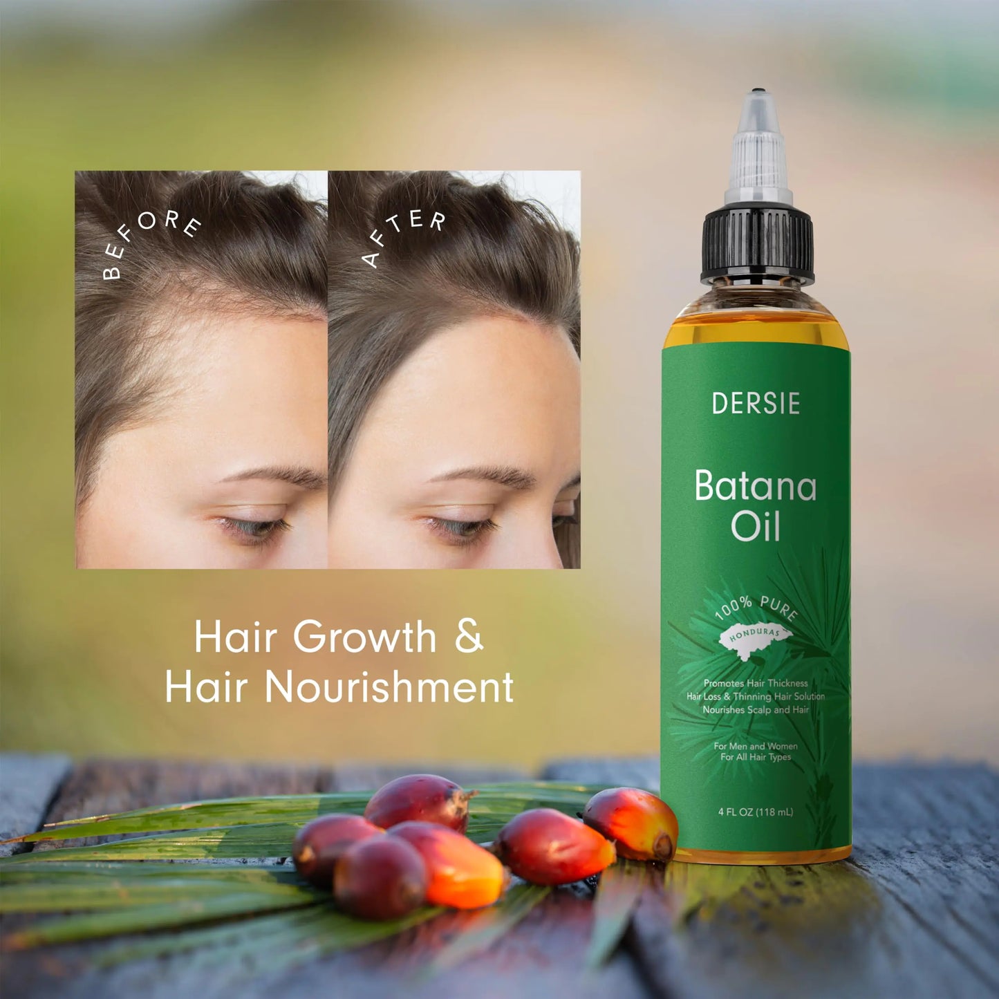 Batana Oil: Dr. Sebi Organic Raw Honduras Oil for Hair Growth - 100% Pure & Natural for Thicker, Stronger Hair - 4 FL OZ