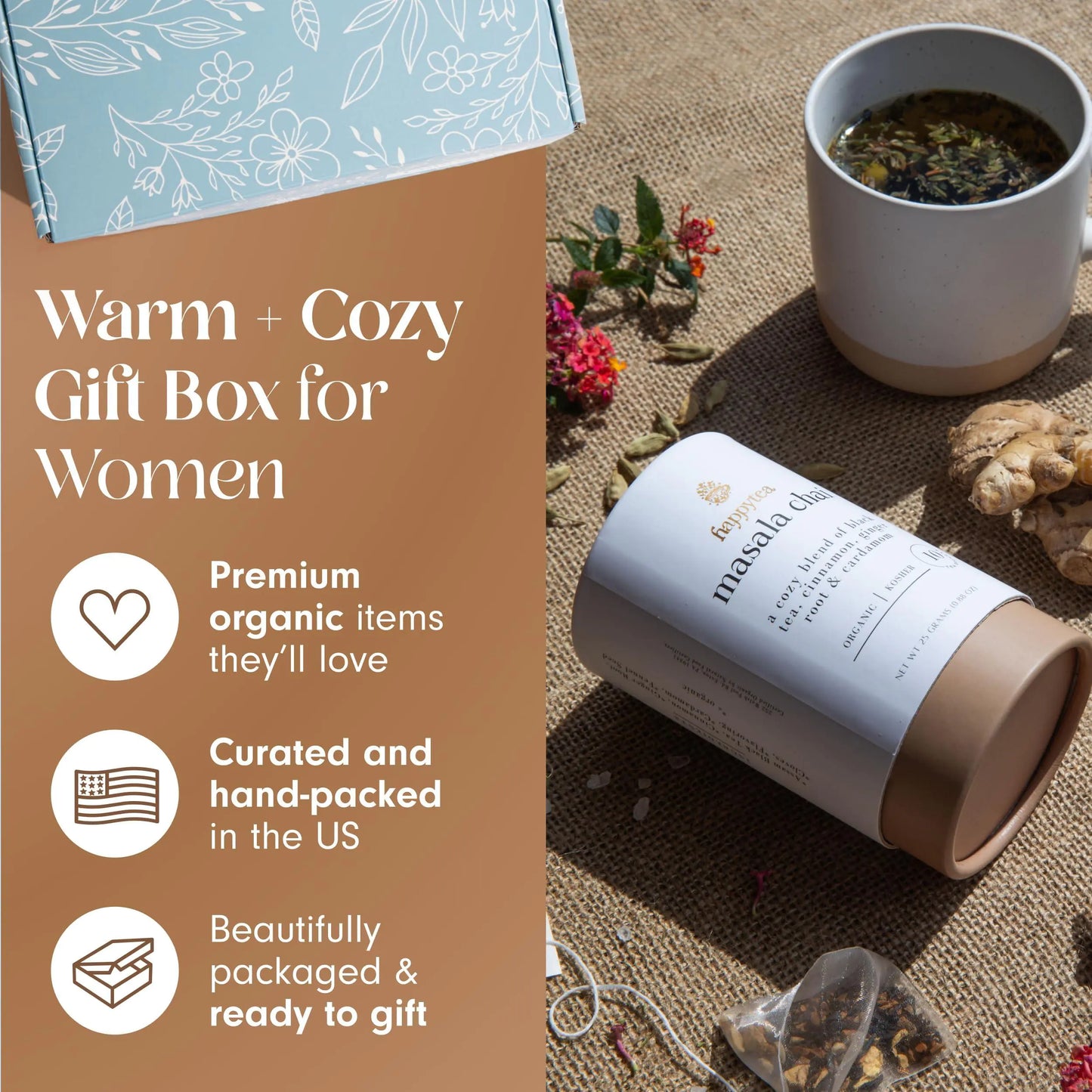 Organic Tea Gift Box Get Well Gifts for Women Self Care Package Thinking of You